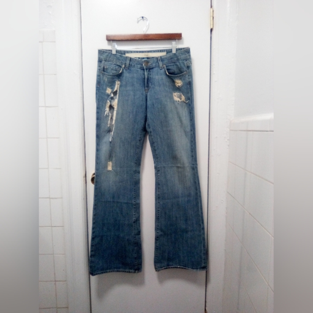Vintage City Of Angels Viper Bootcut Distressed Jeans Sz 30